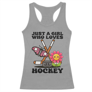 Just A Girl Who Loves Ice Hockey Racerback Tank Top Sports Lover Gift TS12 Sport Gray Print Your Wear