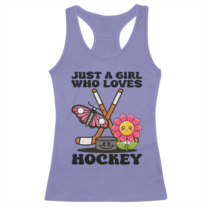 Just A Girl Who Loves Ice Hockey Racerback Tank Top Sports Lover Gift TS12 Violet Print Your Wear