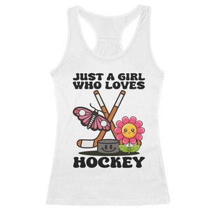 Just A Girl Who Loves Ice Hockey Racerback Tank Top Sports Lover Gift TS12 White Print Your Wear