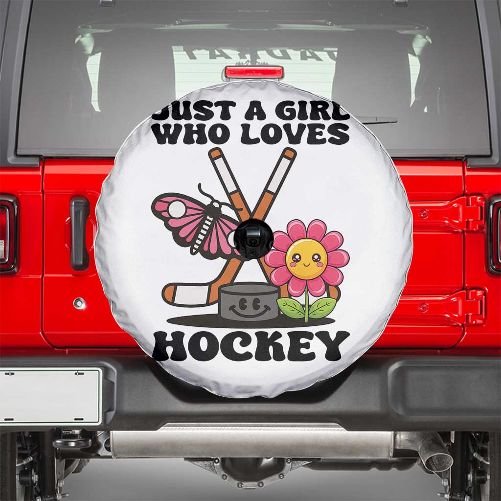 Just A Girl Who Loves Ice Hockey Spare Tire Cover Sports Lover Gift TS12 White Print Your Wear