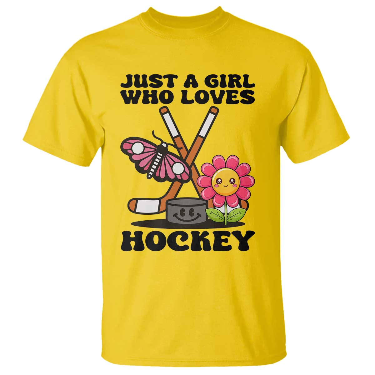 Just A Girl Who Loves Ice Hockey T Shirt Sports Lover Gift TS12 Daisy Print Your Wear
