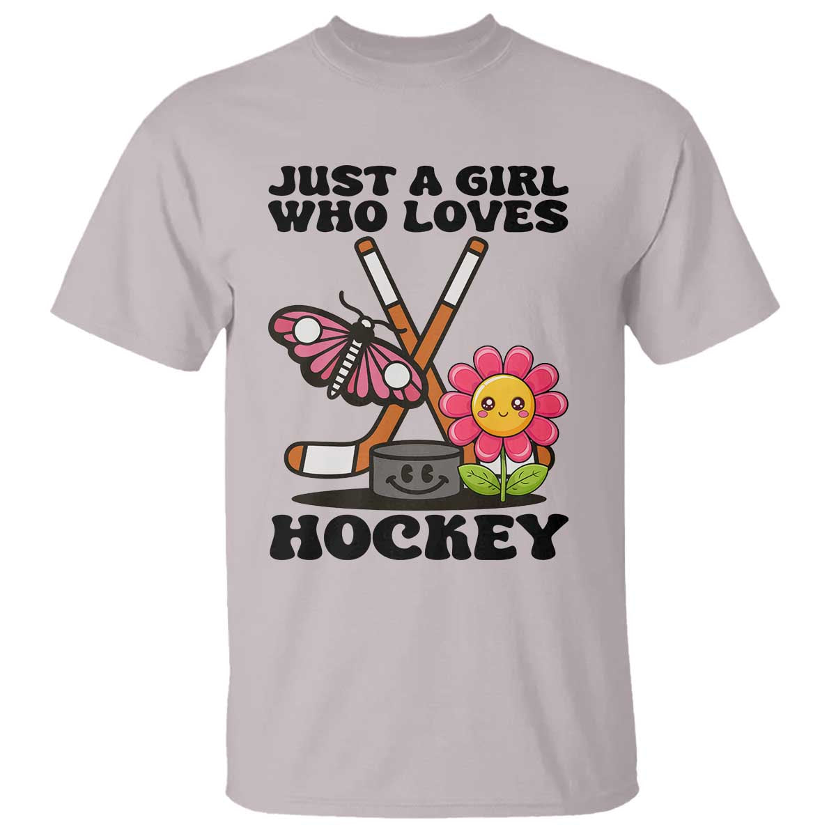 Just A Girl Who Loves Ice Hockey T Shirt Sports Lover Gift TS12 Ice Gray Print Your Wear
