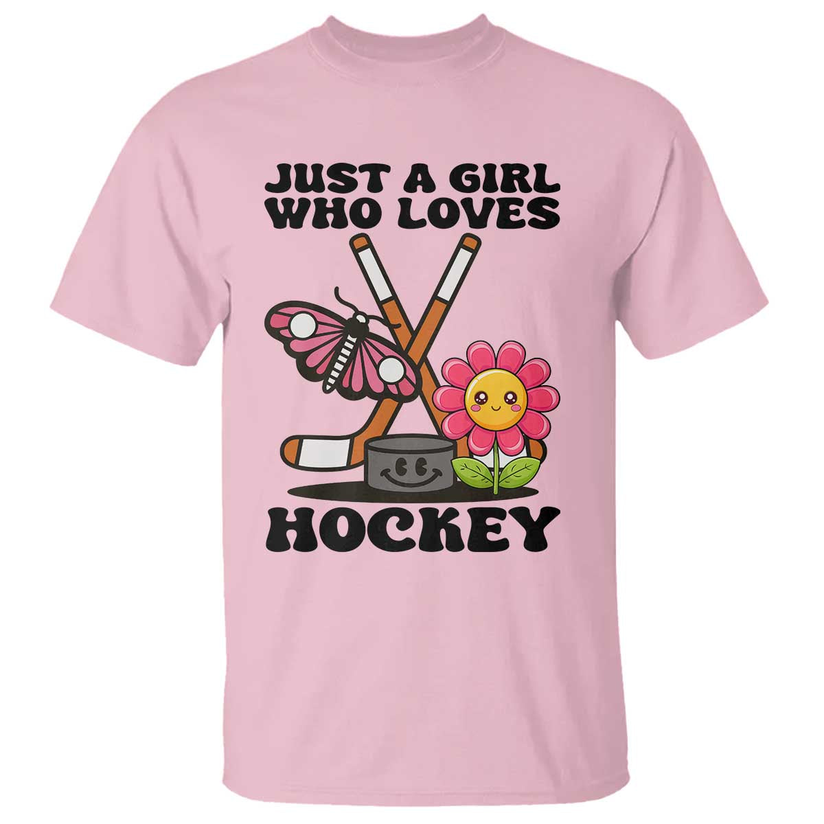 Just A Girl Who Loves Ice Hockey T Shirt Sports Lover Gift TS12 Light Pink Print Your Wear