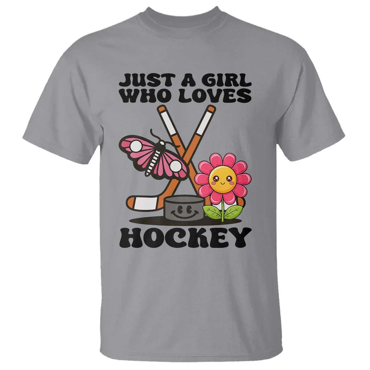 Just A Girl Who Loves Ice Hockey T Shirt Sports Lover Gift TS12 Sport Gray Print Your Wear