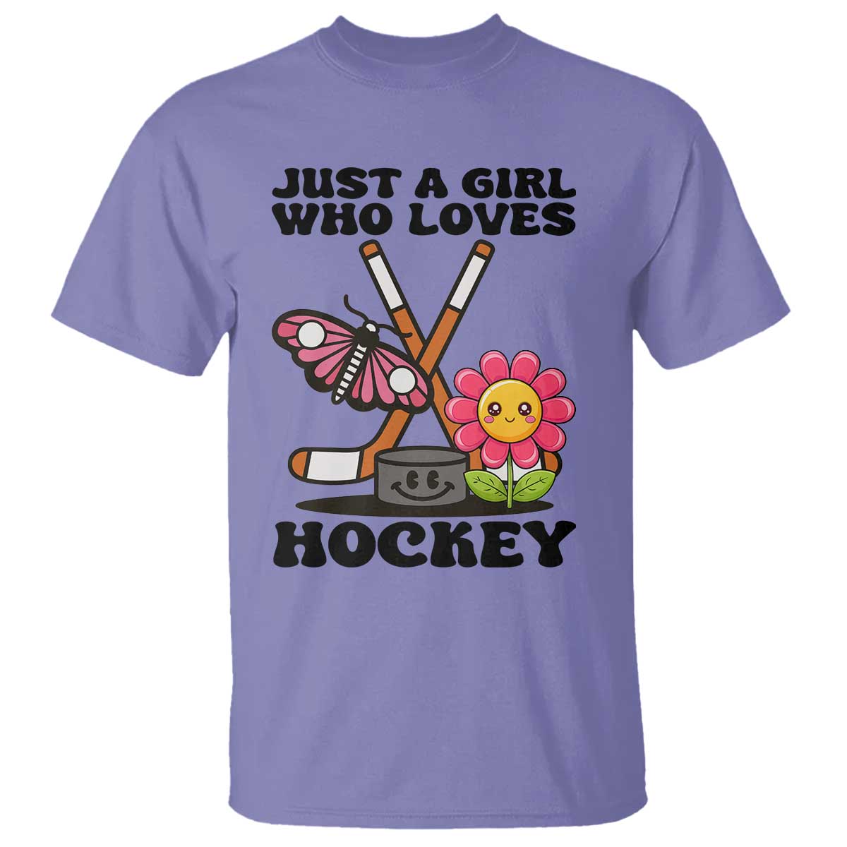 Just A Girl Who Loves Ice Hockey T Shirt Sports Lover Gift TS12 Violet Print Your Wear