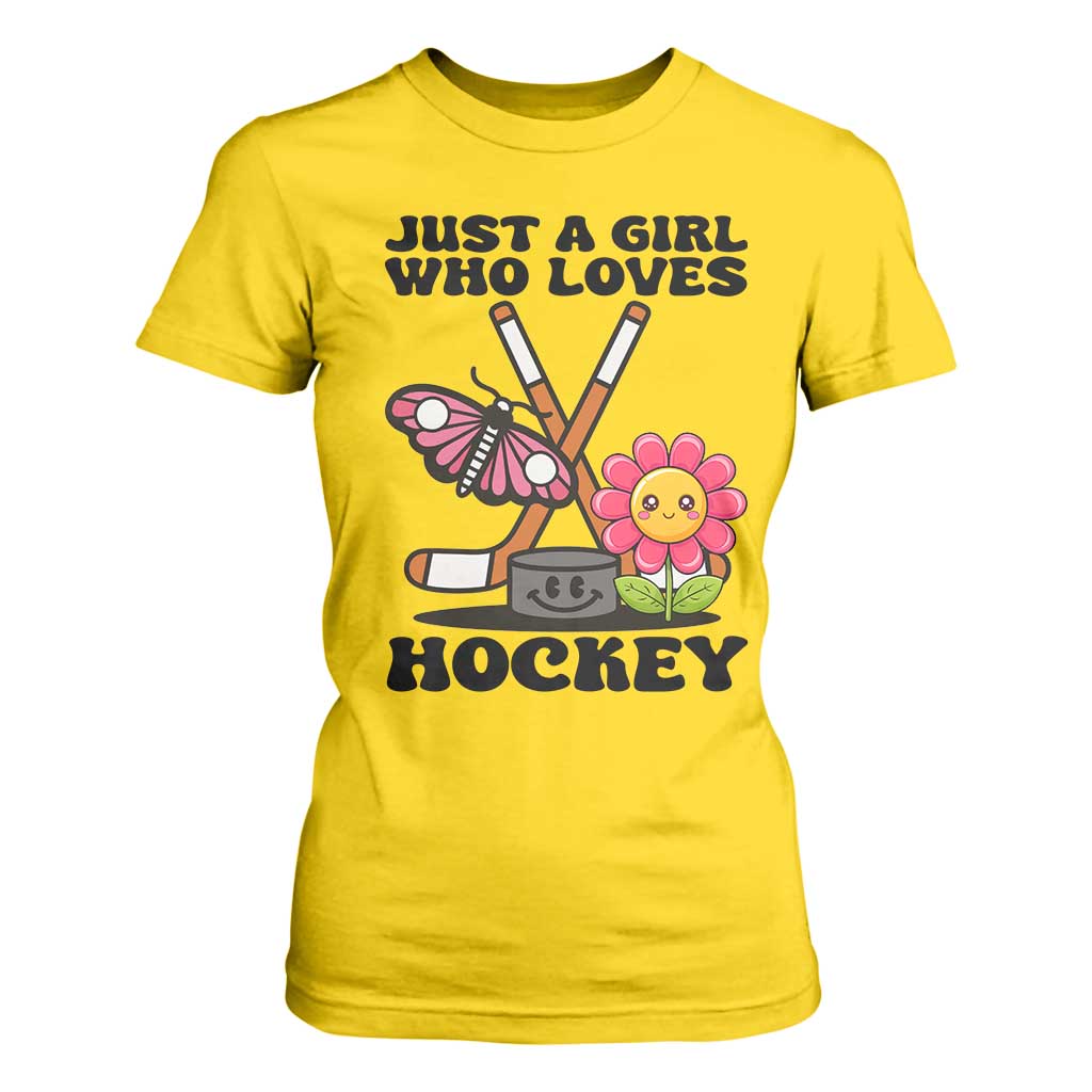 Just A Girl Who Loves Ice Hockey T Shirt For Women Sports Lover Gift TS12 Daisy Print Your Wear