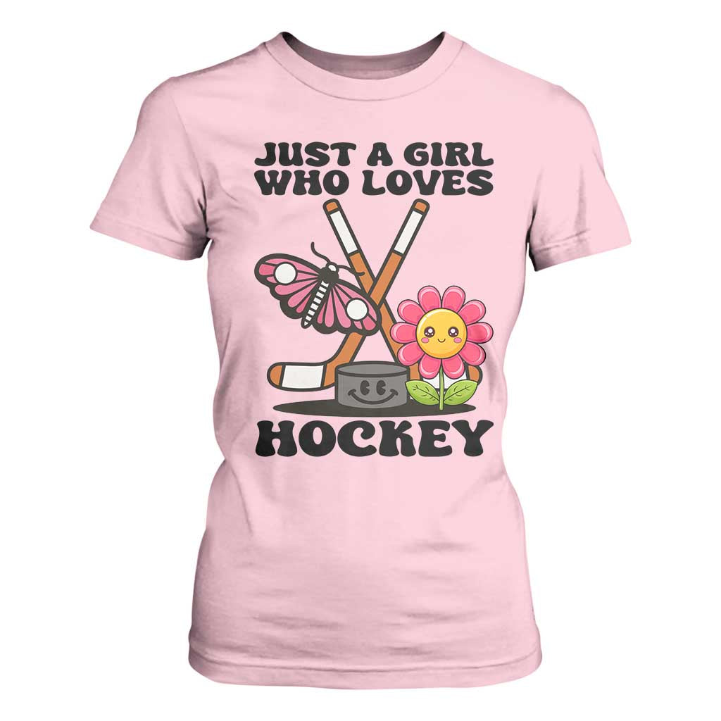 Just A Girl Who Loves Ice Hockey T Shirt For Women Sports Lover Gift TS12 Light Pink Print Your Wear
