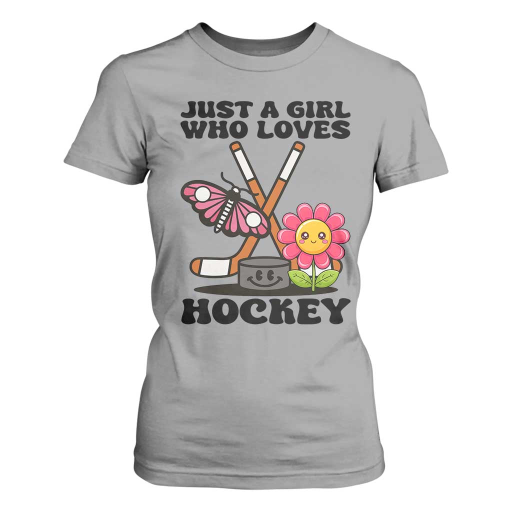 Just A Girl Who Loves Ice Hockey T Shirt For Women Sports Lover Gift TS12 Sport Gray Print Your Wear