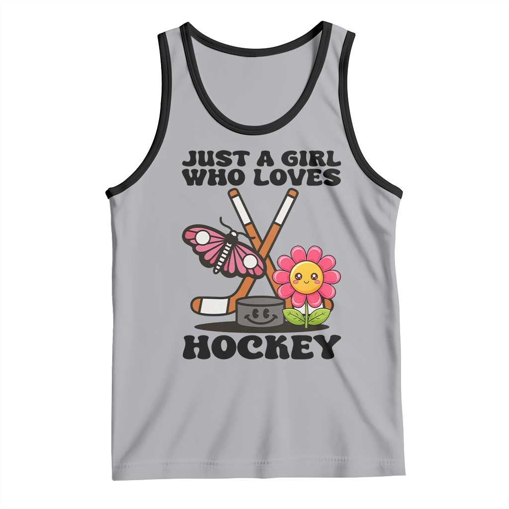 Just A Girl Who Loves Ice Hockey Tank Top Sports Lover Gift TS12 Athletic Heather Black Print Your Wear