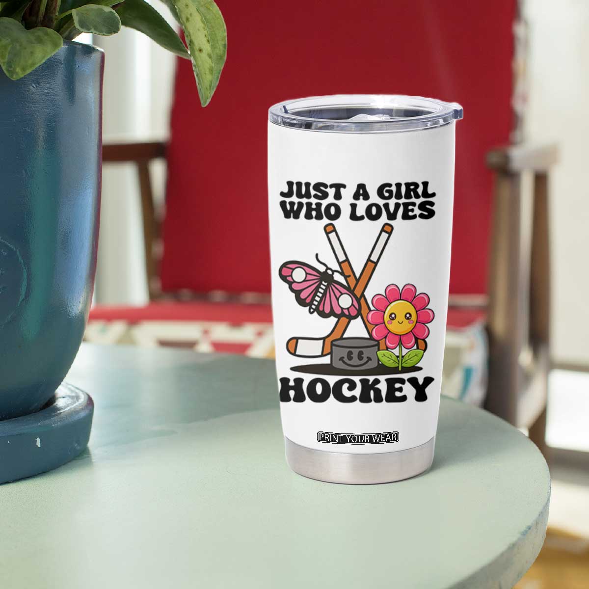 Just A Girl Who Loves Ice Hockey Tumbler Cup Sports Lover Gift TS12 Print Your Wear