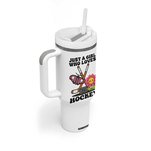 Just A Girl Who Loves Ice Hockey Tumbler With Handle Sports Lover Gift TS12 Print Your Wear