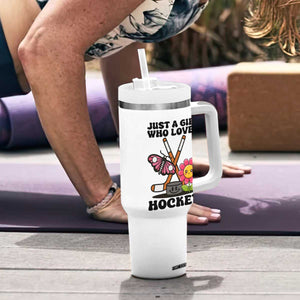 Just A Girl Who Loves Ice Hockey Tumbler With Handle Sports Lover Gift TS12 Print Your Wear