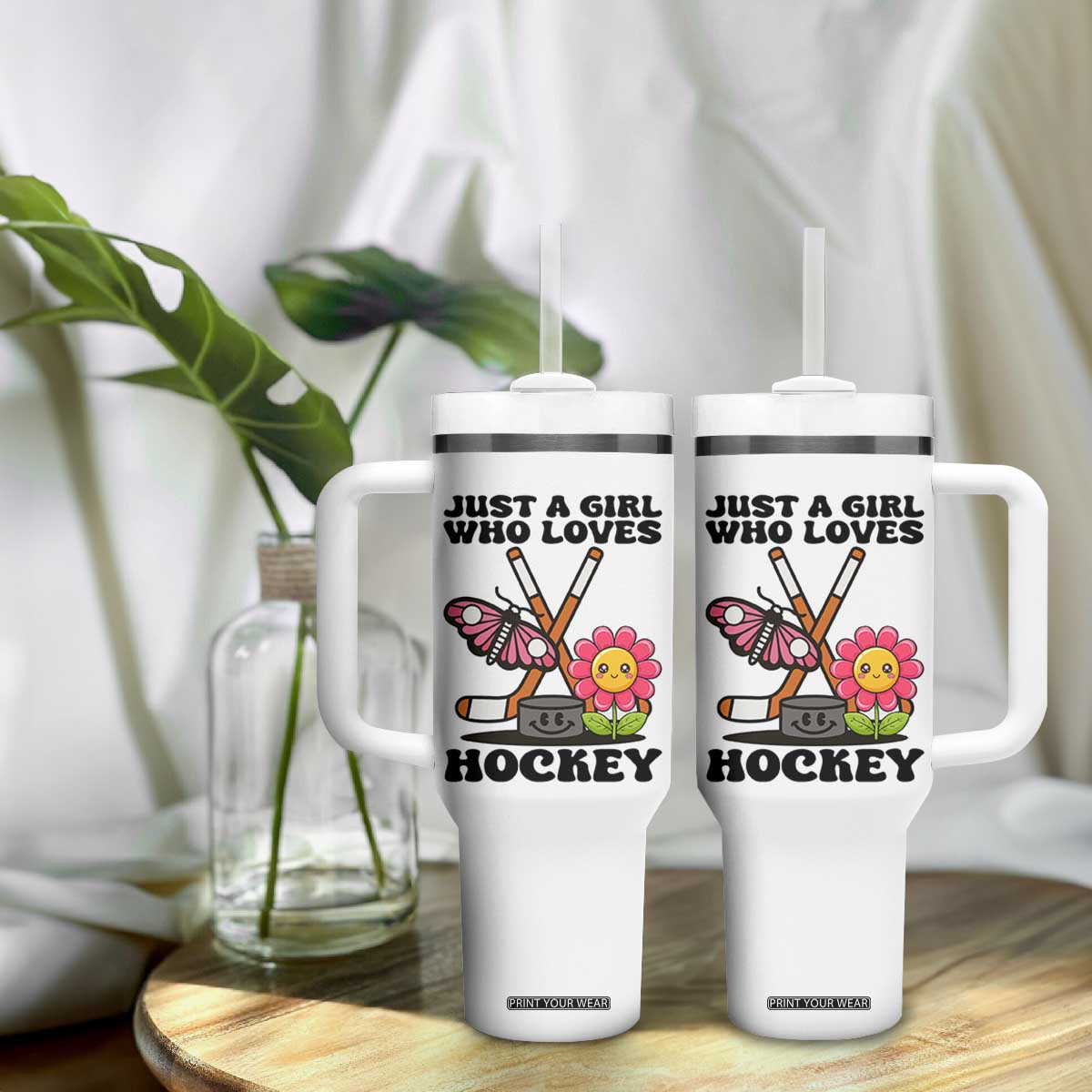 Just A Girl Who Loves Ice Hockey Tumbler With Handle Sports Lover Gift TS12 Print Your Wear