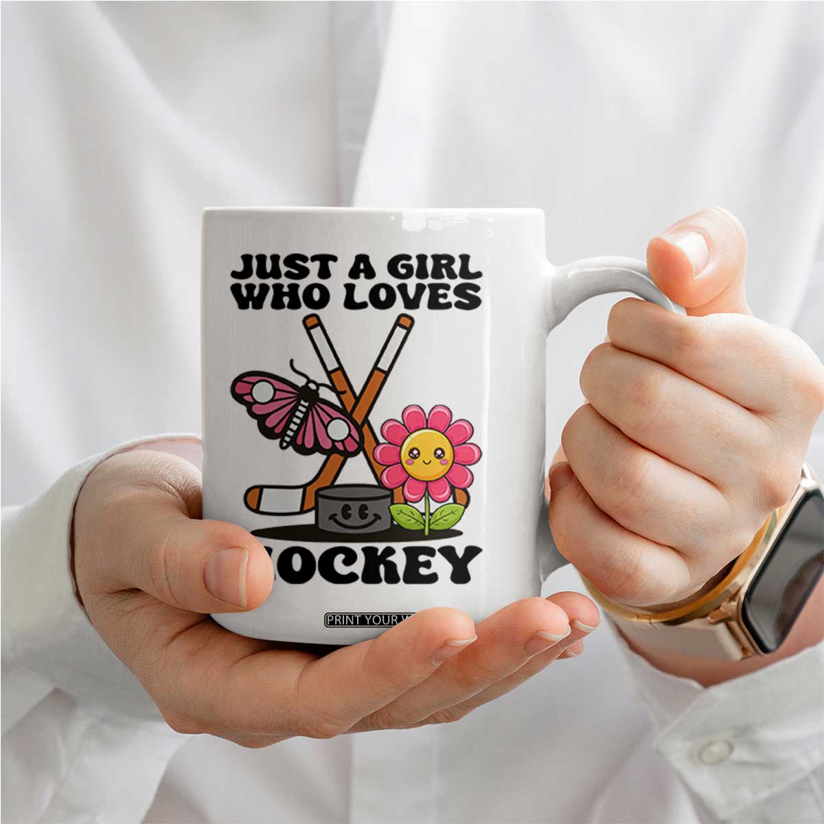 Just A Girl Who Loves Ice Hockey Coffee Mug Sports Lover Gift TS12 Print Your Wear