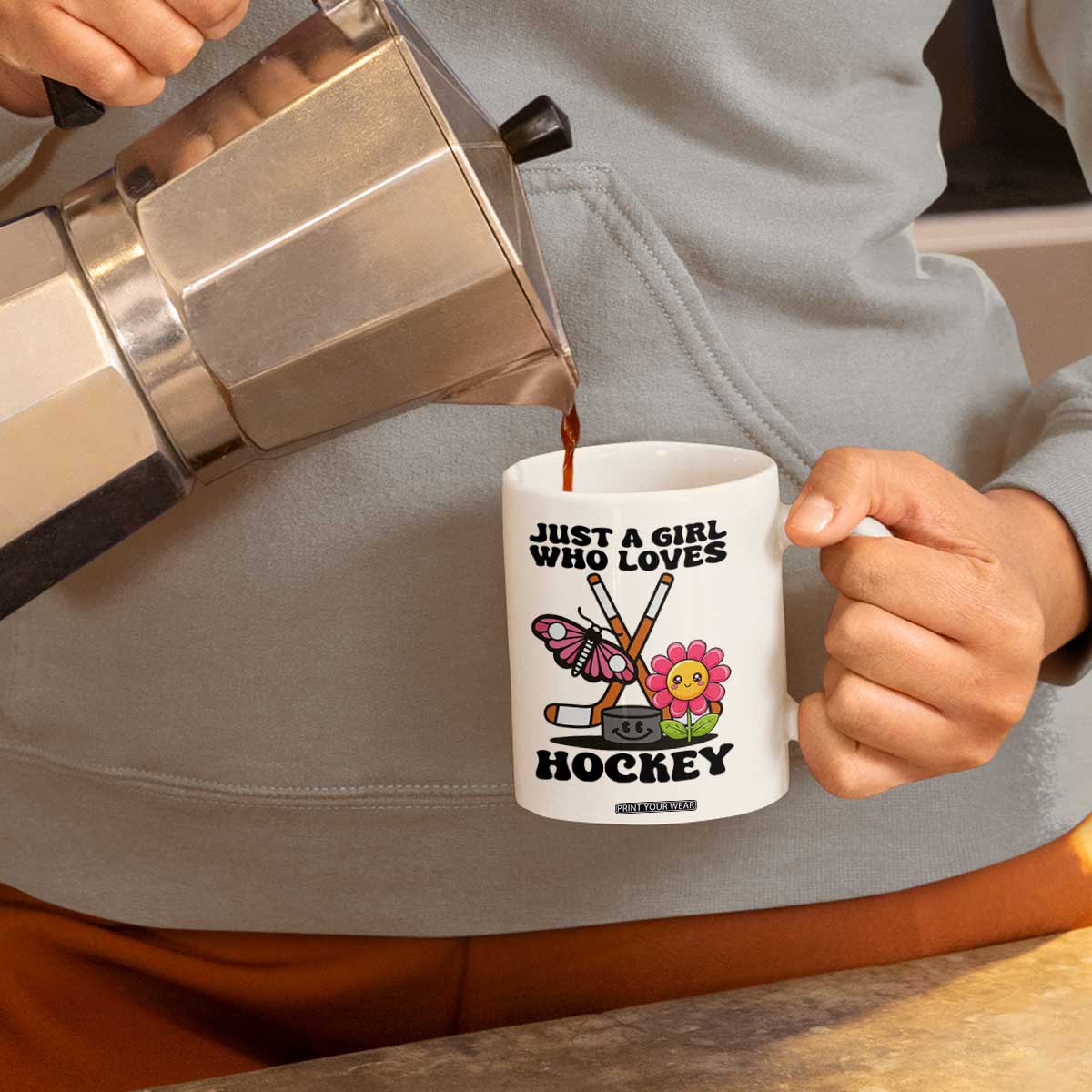 Just A Girl Who Loves Ice Hockey Coffee Mug Sports Lover Gift TS12 Print Your Wear