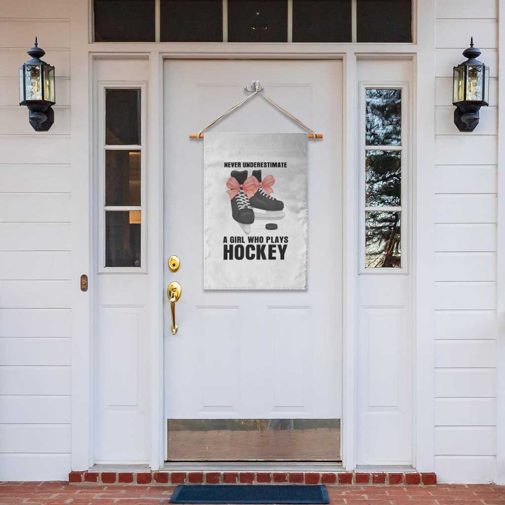 Never Underestimate A Girl Hockey Player Gift Idea Garden Flag TS12 Print Your Wear