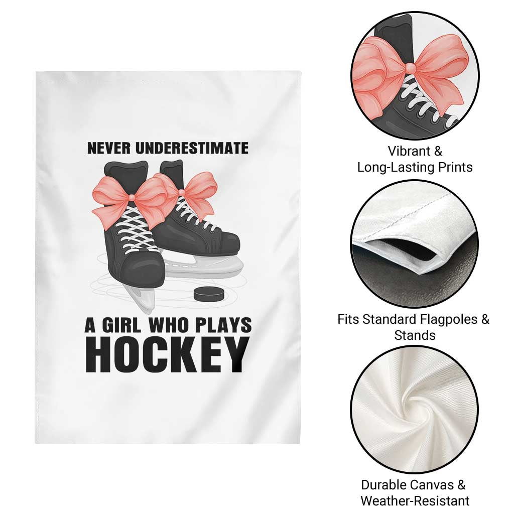 Never Underestimate A Girl Hockey Player Gift Idea Garden Flag TS12 Print Your Wear