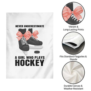 Never Underestimate A Girl Hockey Player Gift Idea Garden Flag TS12 Print Your Wear