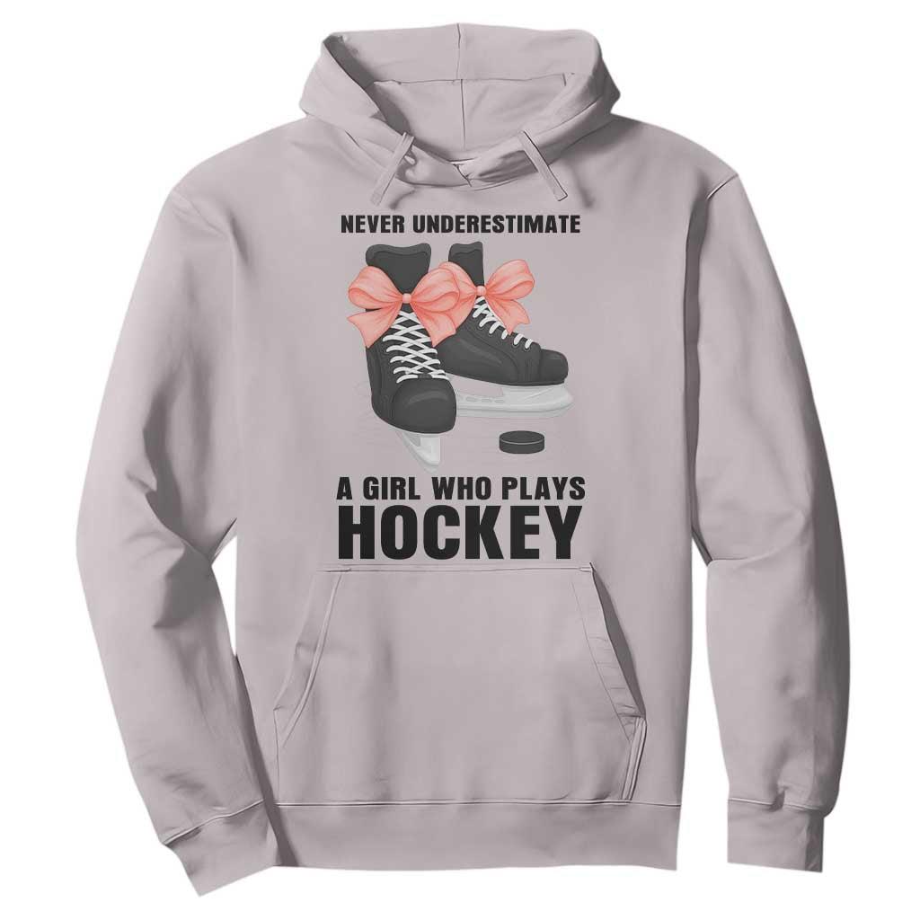 Never Underestimate A Girl Hockey Player Gift Idea Hoodie TS12 Ice Gray Print Your Wear