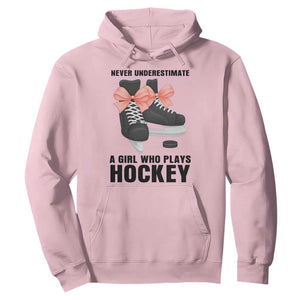 Never Underestimate A Girl Hockey Player Gift Idea Hoodie TS12 Light Pink Print Your Wear