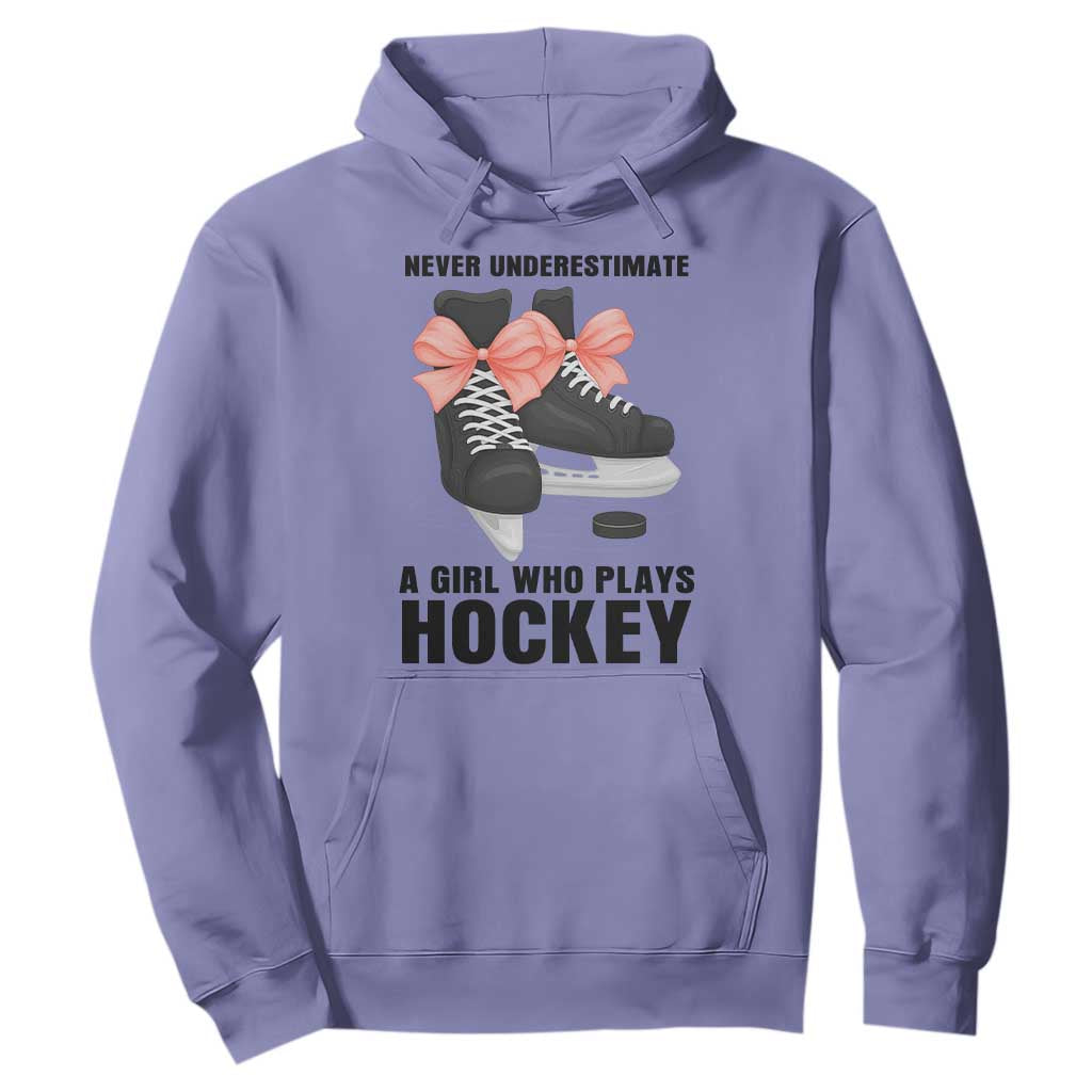 Never Underestimate A Girl Hockey Player Gift Idea Hoodie TS12 Violet Print Your Wear