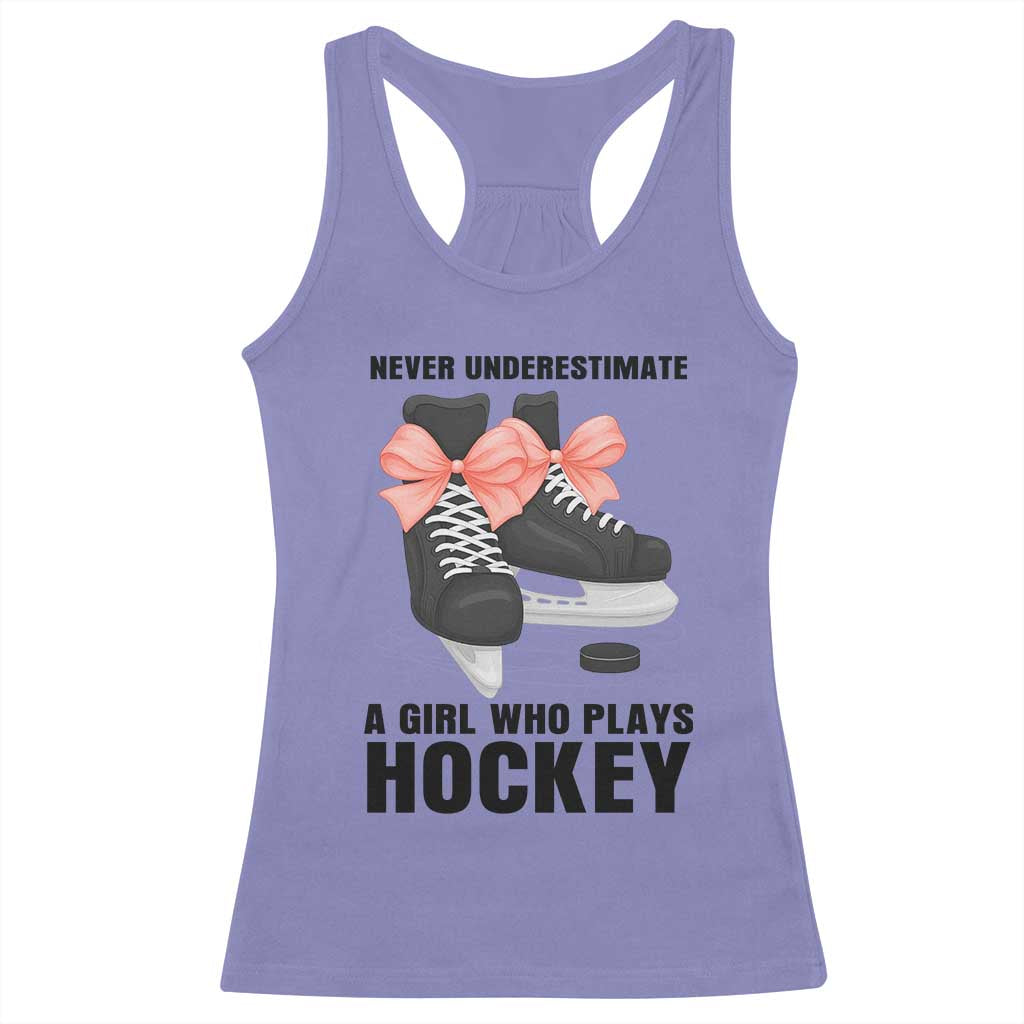Never Underestimate A Girl Hockey Player Gift Idea Racerback Tank Top TS12 Violet Print Your Wear