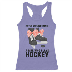 Never Underestimate A Girl Hockey Player Gift Idea Racerback Tank Top TS12 Violet Print Your Wear