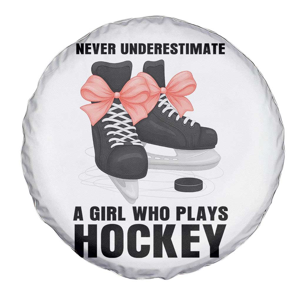 Never Underestimate A Girl Hockey Player Gift Idea Spare Tire Cover TS12 Print Your Wear