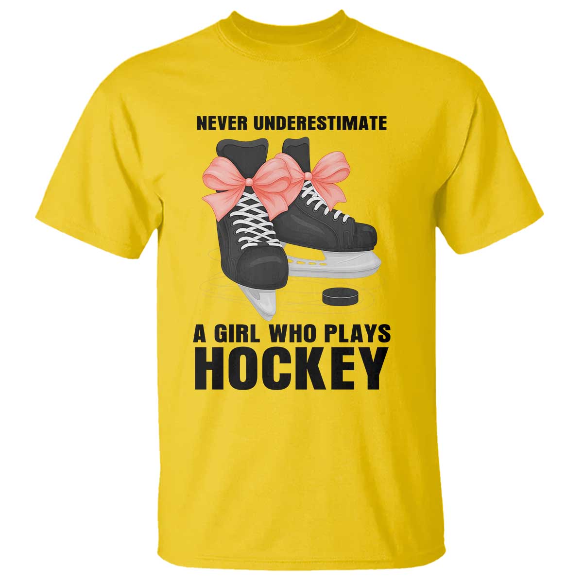 Never Underestimate A Girl Hockey Player Gift Idea T Shirt TS12 Daisy Print Your Wear