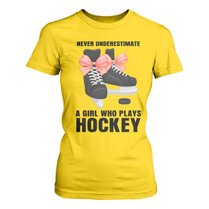 Never Underestimate A Girl Hockey Player Gift Idea T Shirt For Women TS12 Daisy Print Your Wear