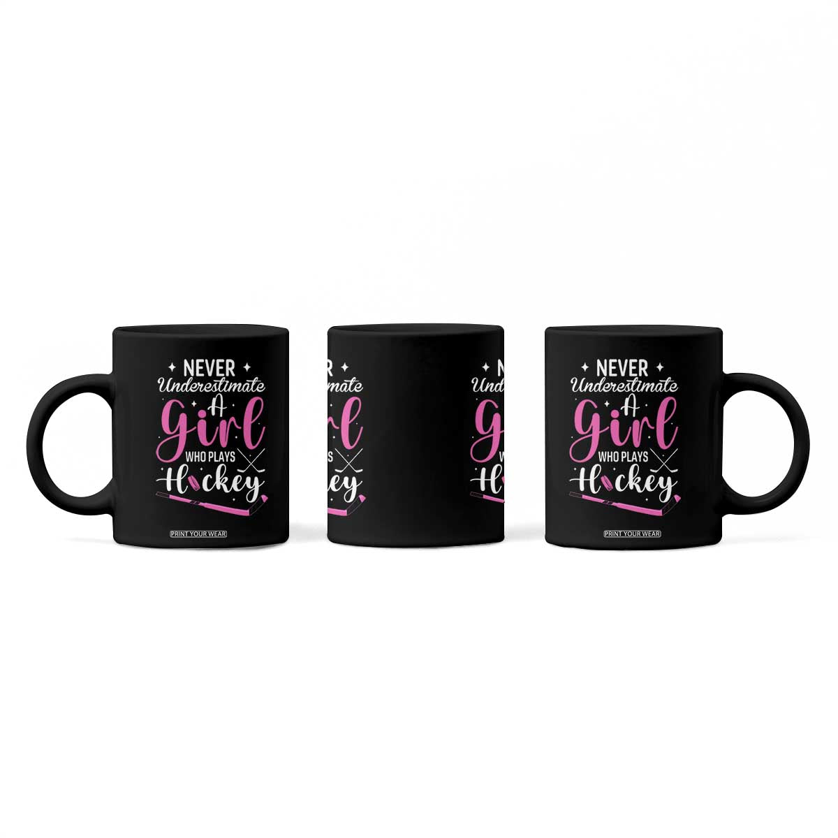 Never Underestimate A Girl Who Plays Hockey Coffee Mug Sports Lover Gift TS12 Print Your Wear