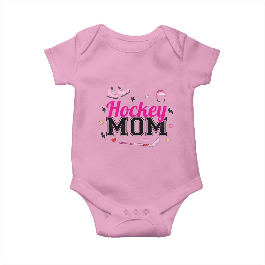 Proud Hockey Mom Baby Onesie Ice Hockey Supporter Gift TS12 Light Pink Print Your Wear