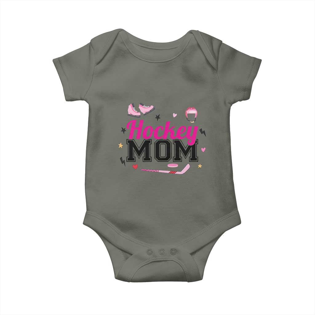 Proud Hockey Mom Baby Onesie Ice Hockey Supporter Gift TS12 Military Green Print Your Wear