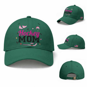 Proud Hockey Mom Baseball Cap Ice Hockey Supporter Gift TS12 Baseball Cap Universal Fit Irish Green Print Your Wear
