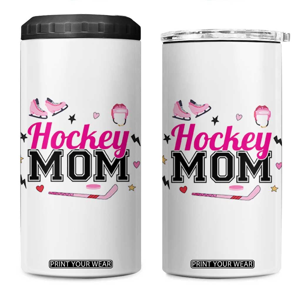 Proud Hockey Mom 4 in 1 Can Cooler Tumbler Ice Hockey Supporter Gift TS12 One Size: 16 oz White Print Your Wear