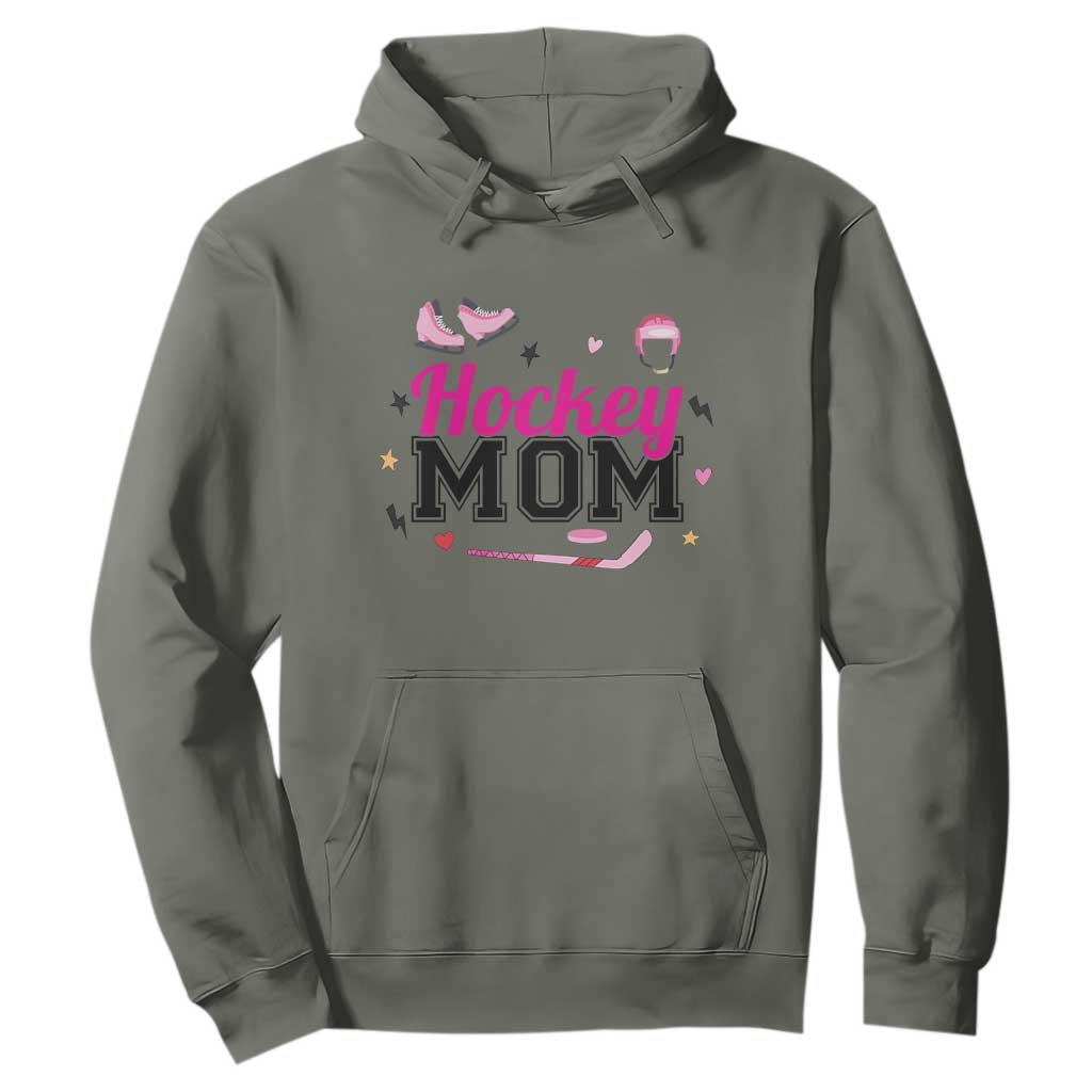 Proud Hockey Mom Hoodie Ice Hockey Supporter Gift TS12 Military Green Print Your Wear
