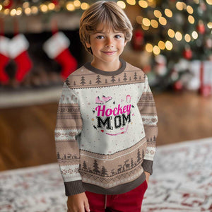 Proud Hockey Mom Ugly Christmas Sweater Ice Hockey Supporter Gift TS12 Mocha Mousse Print Your Wear