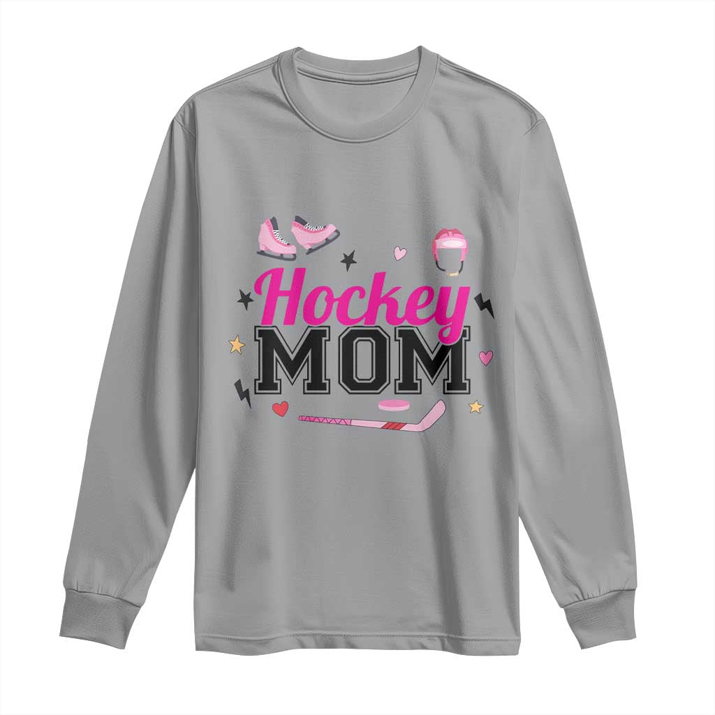 Proud Hockey Mom Long Sleeve Shirt Ice Hockey Supporter Gift TS12 Sport Gray Print Your Wear