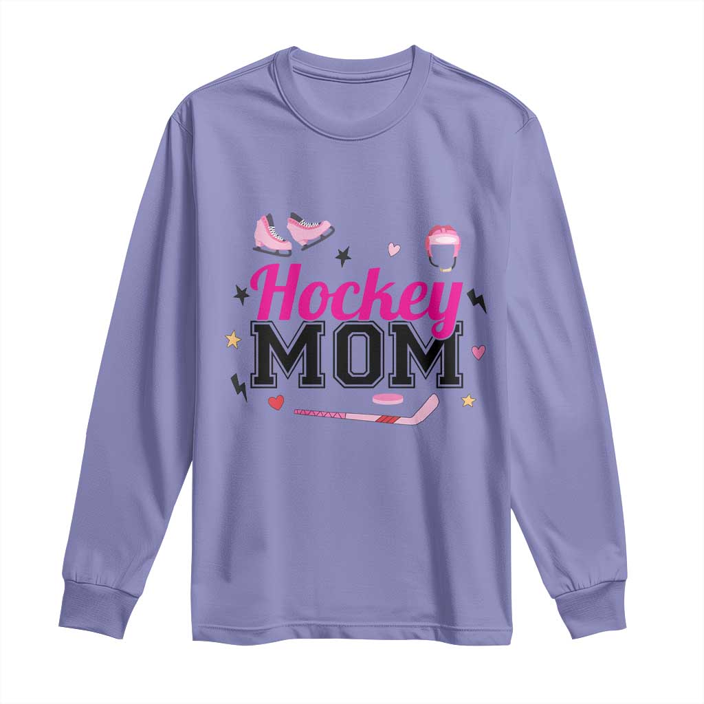 Proud Hockey Mom Long Sleeve Shirt Ice Hockey Supporter Gift TS12 Violet Print Your Wear
