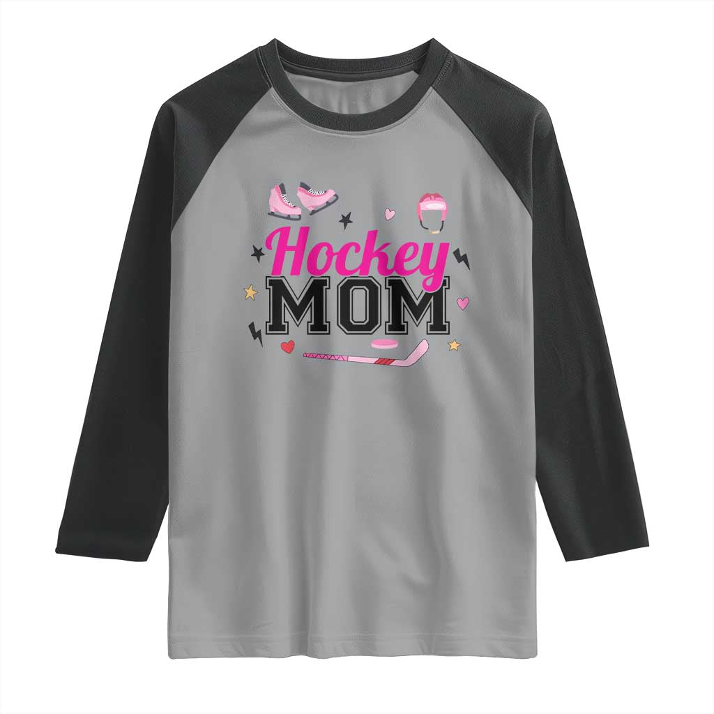 Proud Hockey Mom Raglan Shirt Ice Hockey Supporter Gift TS12 Sport Gray Black Print Your Wear