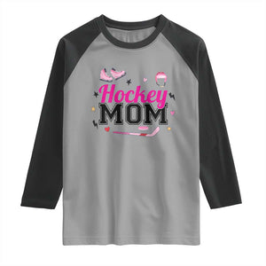 Proud Hockey Mom Raglan Shirt Ice Hockey Supporter Gift TS12 Sport Gray Black Print Your Wear
