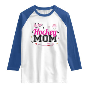 Proud Hockey Mom Raglan Shirt Ice Hockey Supporter Gift TS12 White Royal Print Your Wear
