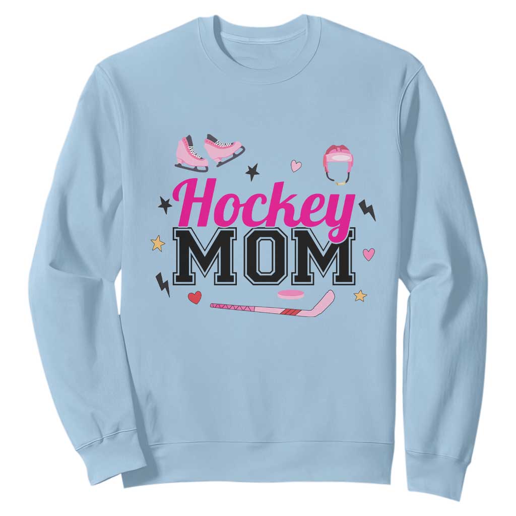 Proud Hockey Mom Sweatshirt Ice Hockey Supporter Gift TS12 Light Blue Print Your Wear