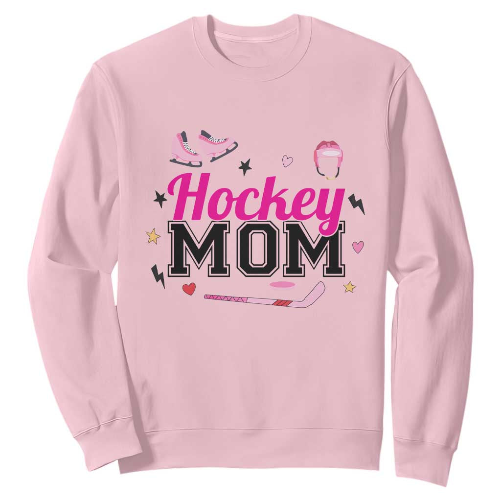 Proud Hockey Mom Sweatshirt Ice Hockey Supporter Gift TS12 Light Pink Print Your Wear