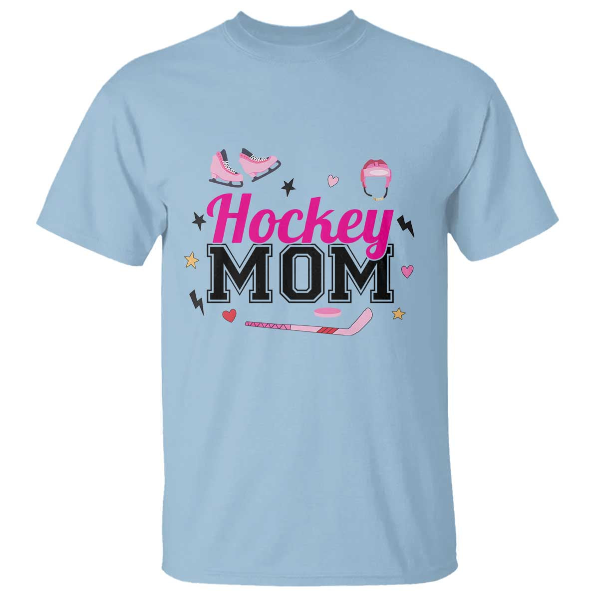 Proud Hockey Mom T Shirt Ice Hockey Supporter Gift TS12 Light Blue Print Your Wear