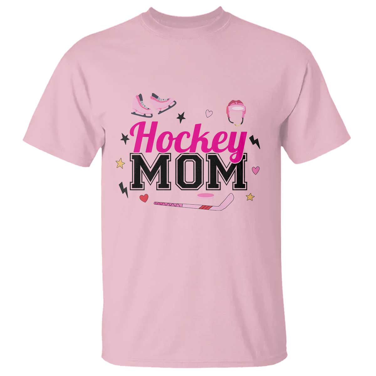 Proud Hockey Mom T Shirt Ice Hockey Supporter Gift TS12 Light Pink Print Your Wear