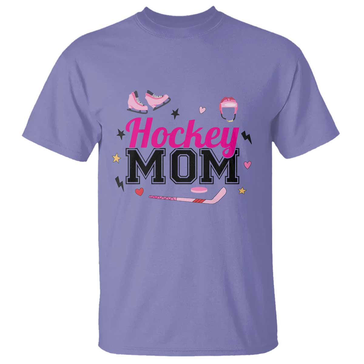 Proud Hockey Mom T Shirt Ice Hockey Supporter Gift TS12 Violet Print Your Wear