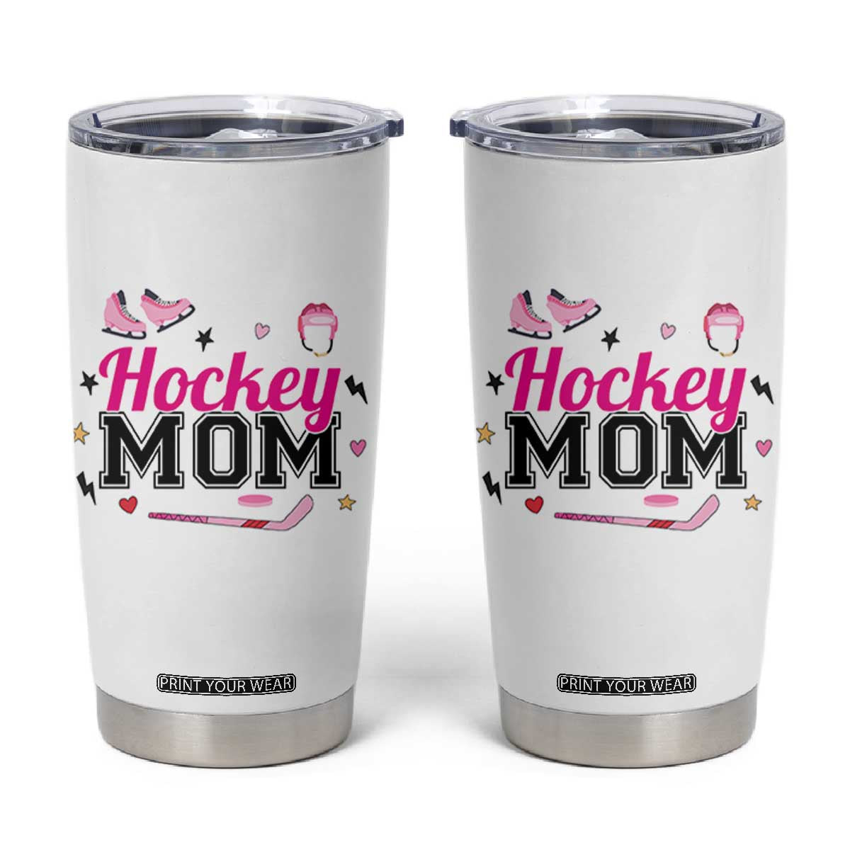 Proud Hockey Mom Tumbler Cup Ice Hockey Supporter Gift TS12 White Print Your Wear