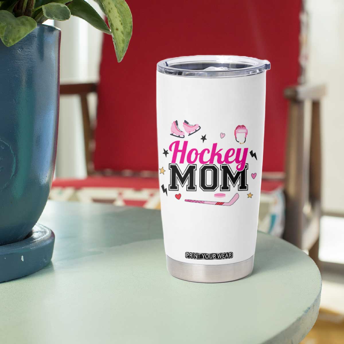 Proud Hockey Mom Tumbler Cup Ice Hockey Supporter Gift TS12 Print Your Wear