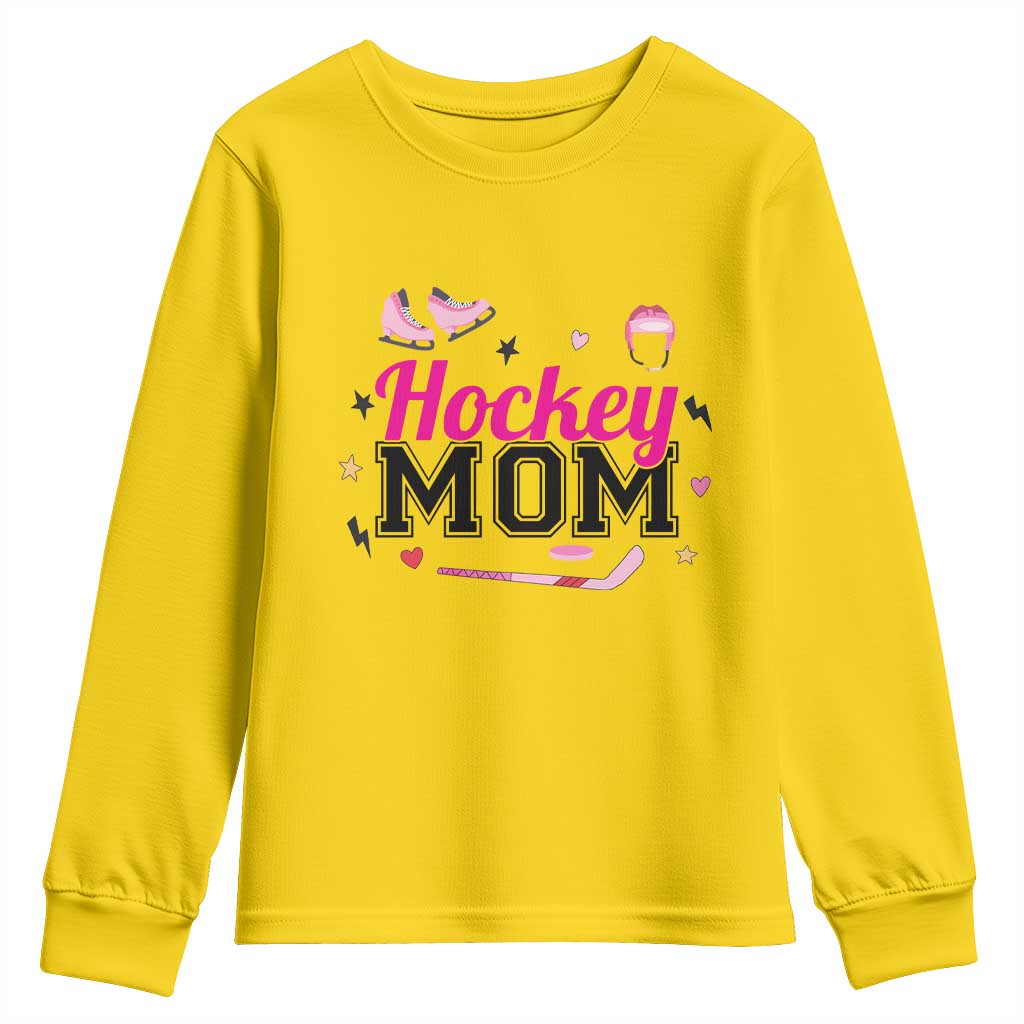 Proud Hockey Mom Youth Sweatshirt Ice Hockey Supporter Gift TS12 Daisy Print Your Wear